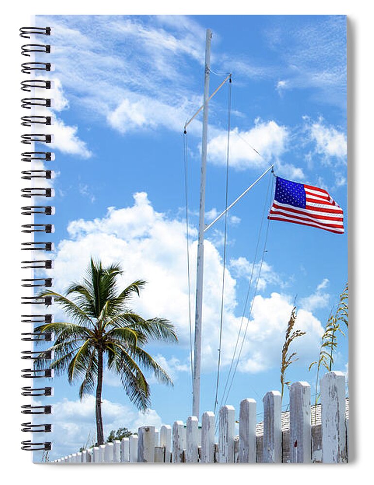 Flag Spiral Notebook featuring the photograph House of Refuge American Flag by Blair Damson