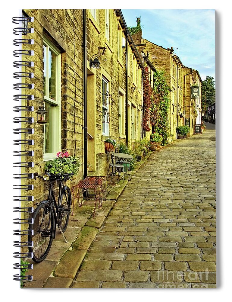 Howarth Spiral Notebook featuring the photograph Howarth, West Yorkshire. by David Birchall
