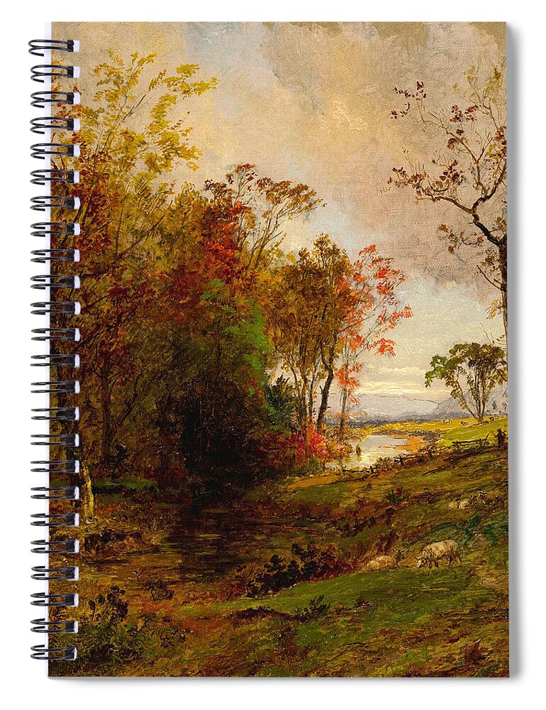 Jasper Francis Cropsey Spiral Notebook featuring the painting Hudson Valley Landscape by Jasper Francis Cropsey