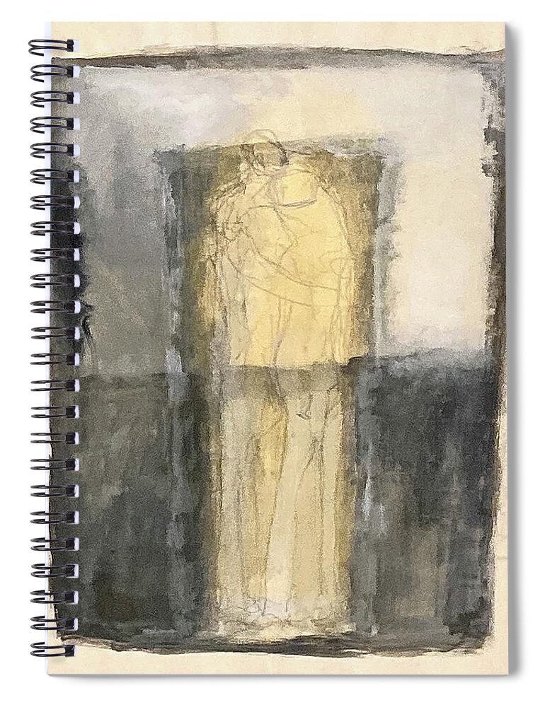 Hug Spiral Notebook featuring the drawing Hug by David Euler