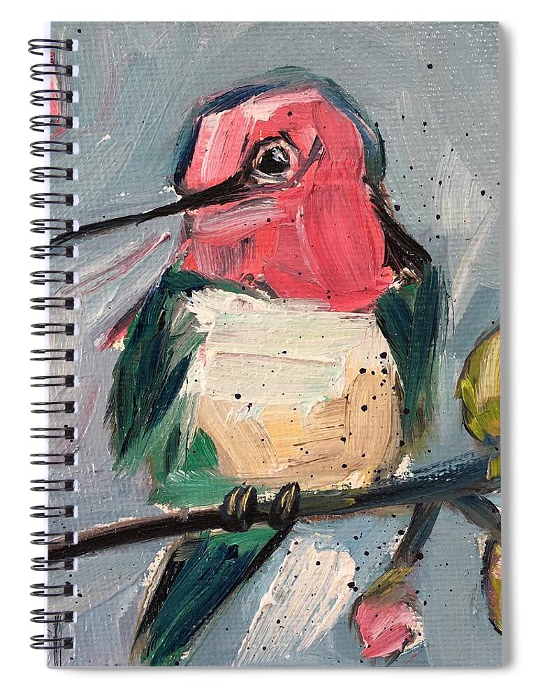  Original Spiral Notebook featuring the painting Hummingbird 2 by Roxy Rich