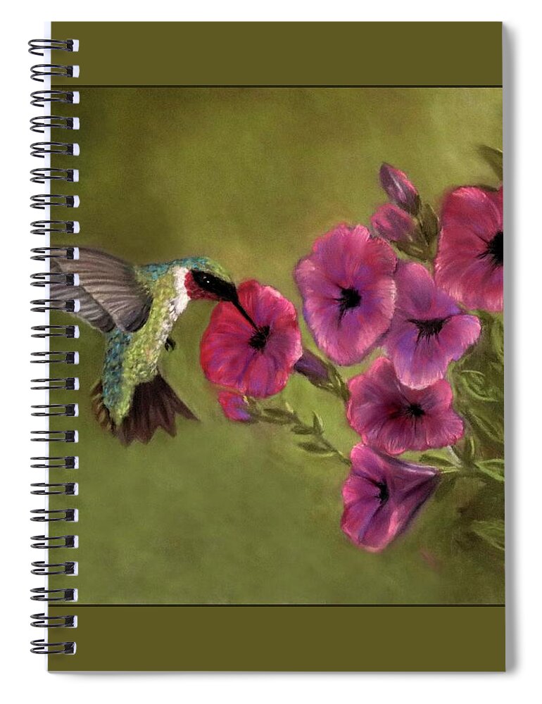 Soft Pastels Spiral Notebook featuring the painting Hummingbird Pastel Painting by Sandra Huston