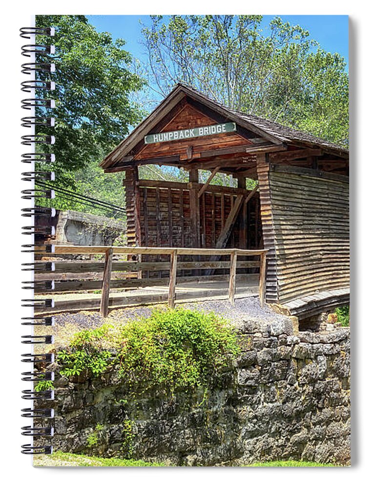 Covered Bridge Spiral Notebook featuring the photograph Humpback Bridge in Virginia by Susan Rissi Tregoning