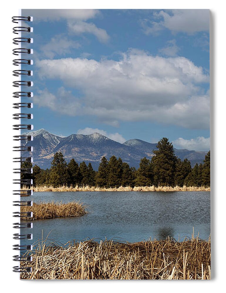 Arizona Spiral Notebook featuring the photograph Humphrey's Peak in Spring by Laura Putman