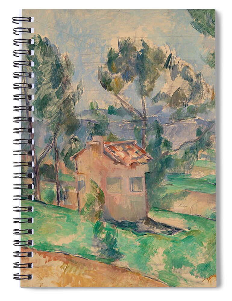 19th Century Spiral Notebook featuring the painting Hunting Cabin in Provence by Paul Cezanne