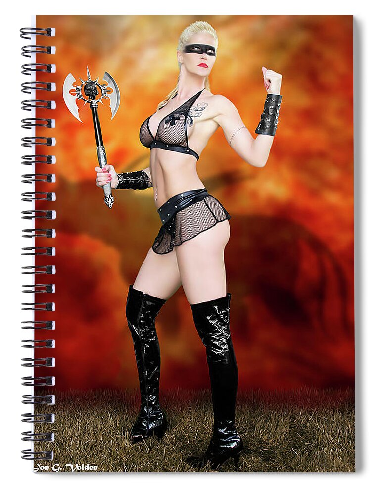 Cosplay Spiral Notebook featuring the photograph Huntress in the Jungle Of Blood by Jon Volden