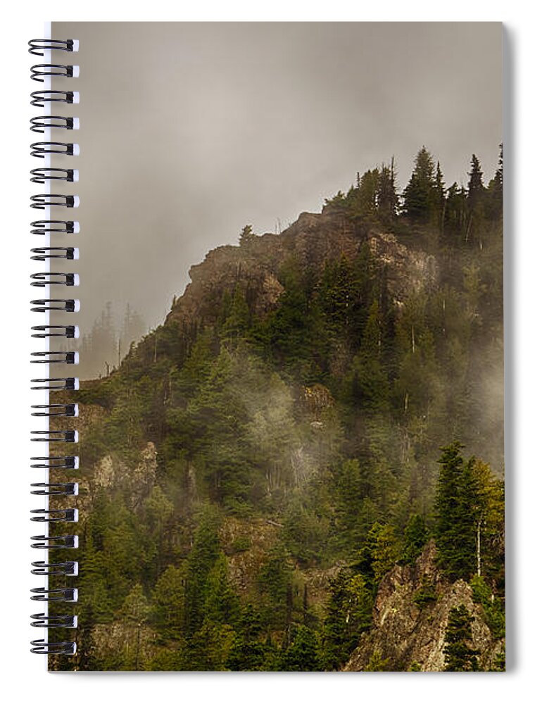 Shi Spiral Notebook featuring the photograph Hurricane Ridge Fog by Amanda Jones