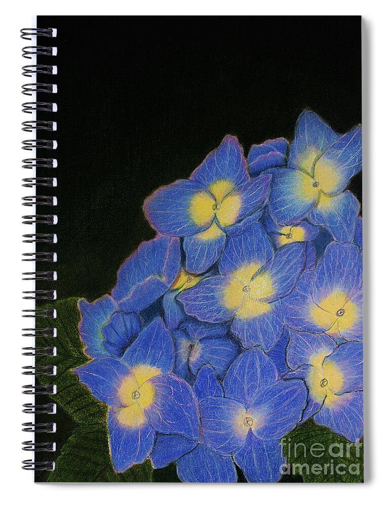 Dorothy Lee Art Spiral Notebook featuring the painting Hydrangea Flowers by Dorothy Lee