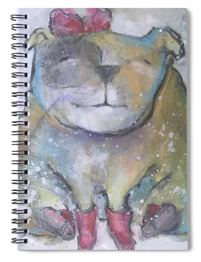 Dog Spiral Notebook featuring the mixed media I Am Beaitiful by Eleatta Diver