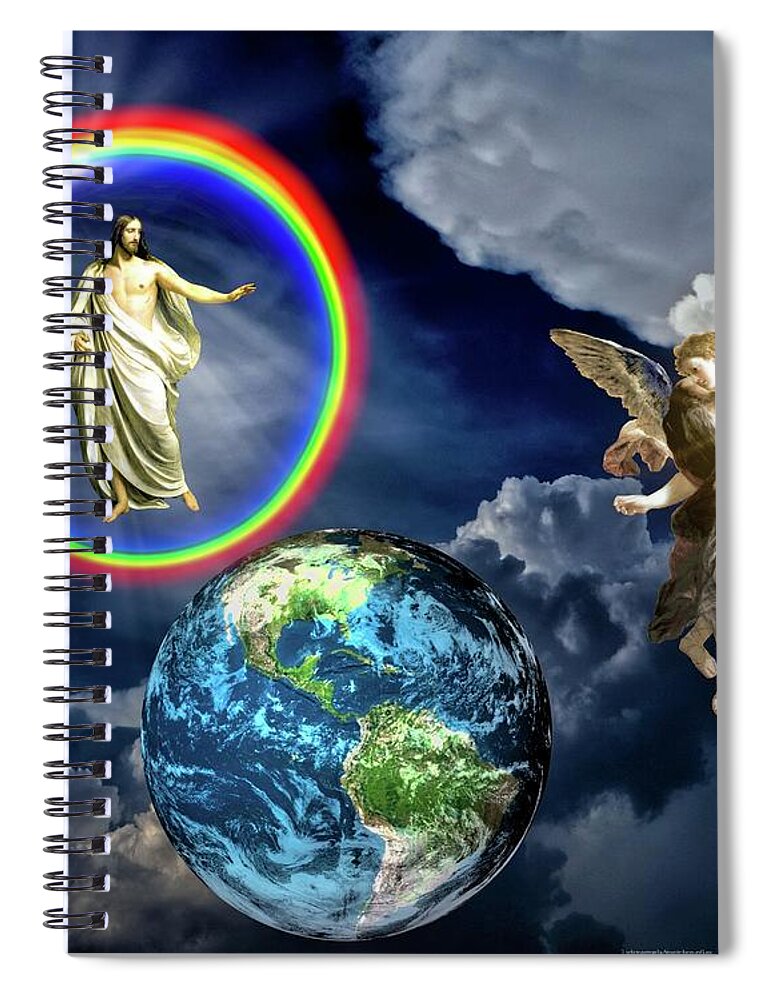 Jesus Returns Spiral Notebook featuring the digital art I am Coming Soon by Norman Brule