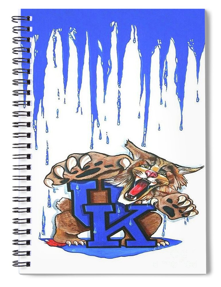 Uk Wildcats Spiral Notebook featuring the painting I Bleed Blue by James Cain Jr