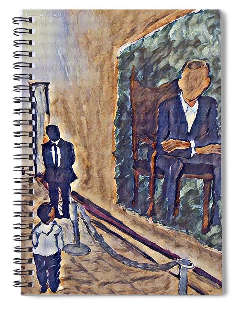  Spiral Notebook featuring the painting I Can by Angie ONeal