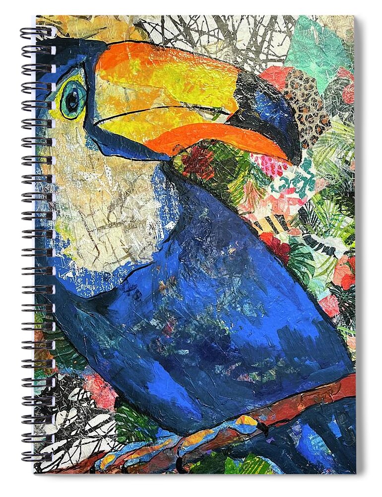 Jungle Birds Spiral Notebook featuring the painting I can, you can, toucan by Elaine Elliott