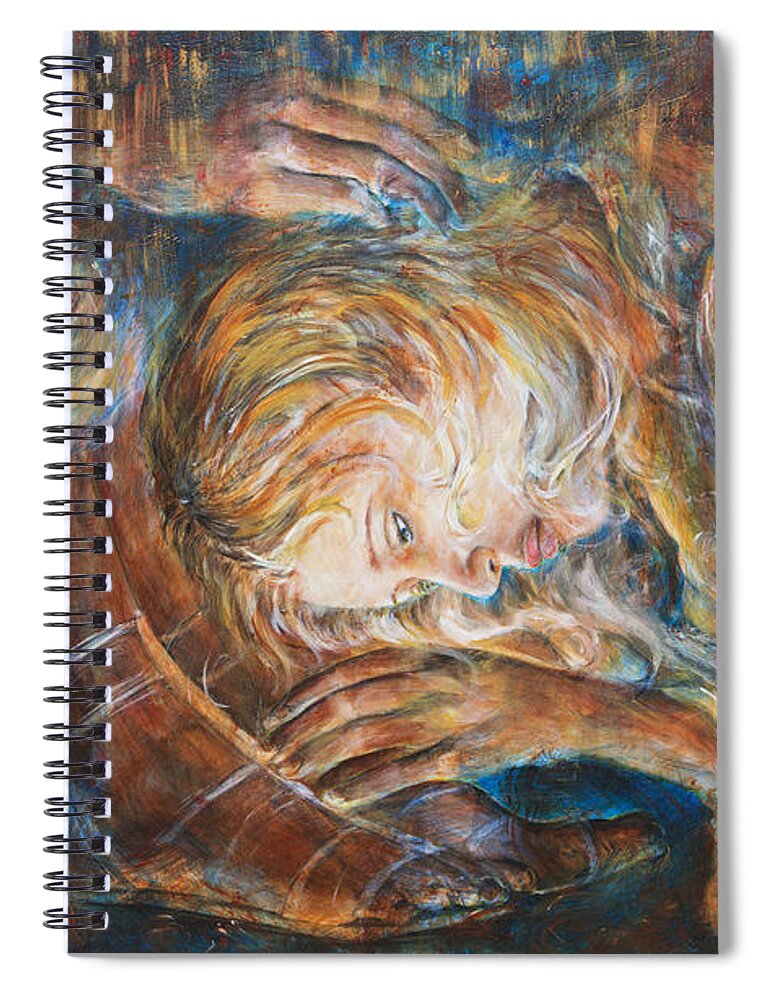 Mary Magdalene Spiral Notebook featuring the painting I Cried For You by Nik Helbig