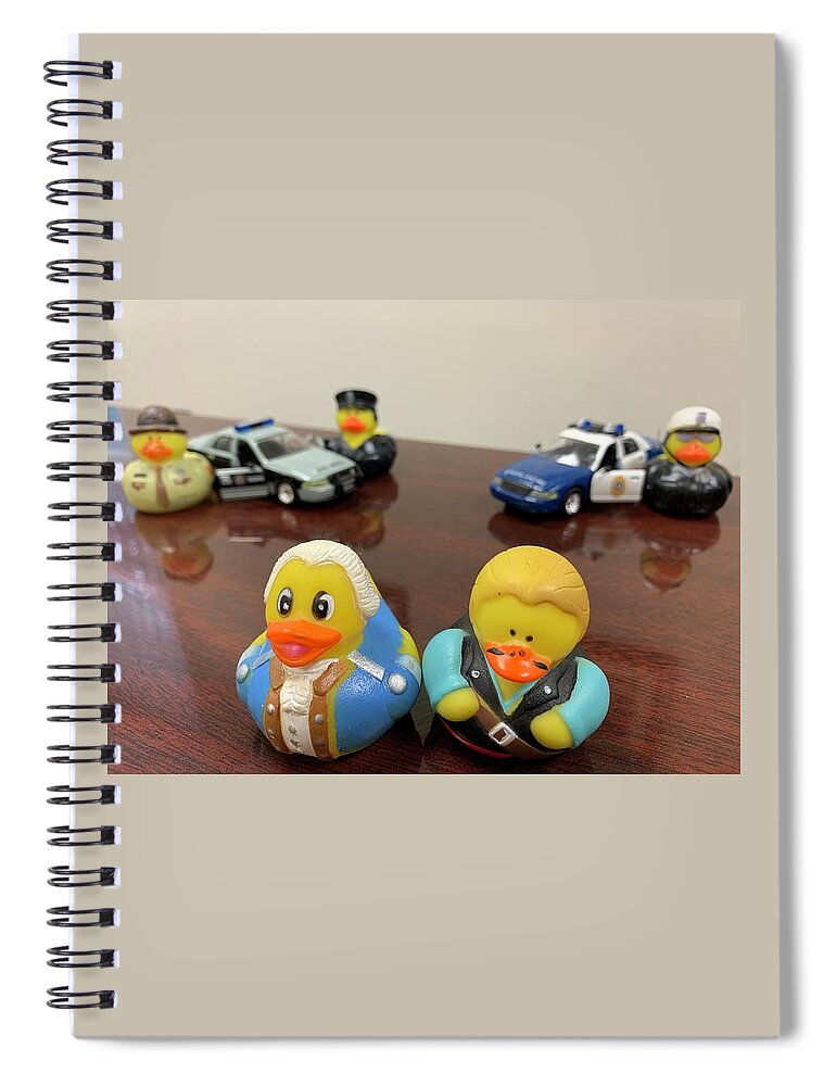 Duck Spiral Notebook featuring the photograph I Don't Give a Quack by Lee Darnell