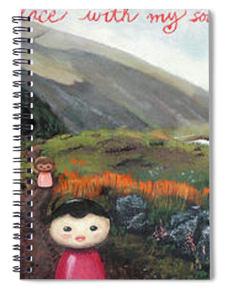 Dolls Spiral Notebook featuring the painting I Dreamt I Went Far Away by Pauline Lim