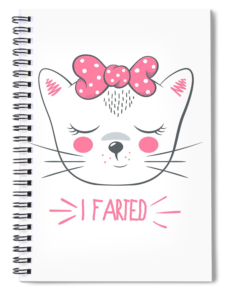 Humor Spiral Notebook featuring the digital art I Farted Funny Cat by Flippin Sweet Gear