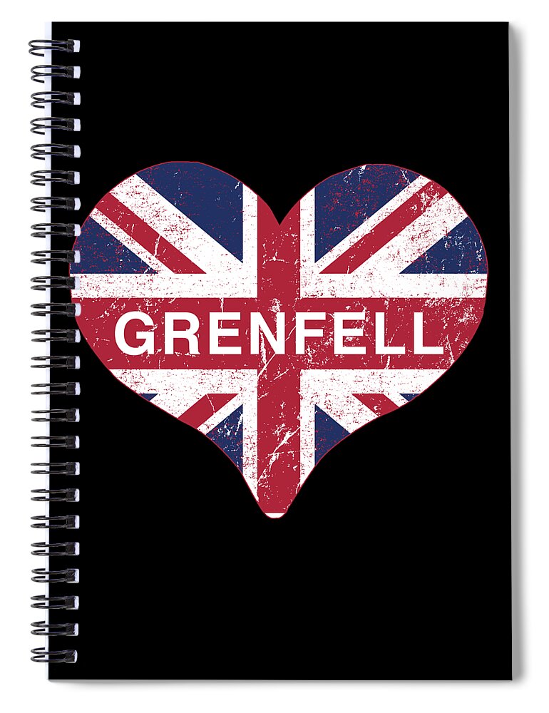 Funny Spiral Notebook featuring the digital art I Love Grenfell by Flippin Sweet Gear