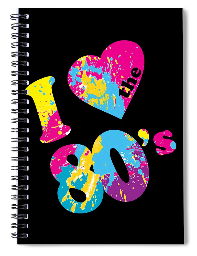 Retro Spiral Notebook featuring the digital art I Love the 80s by Flippin Sweet Gear