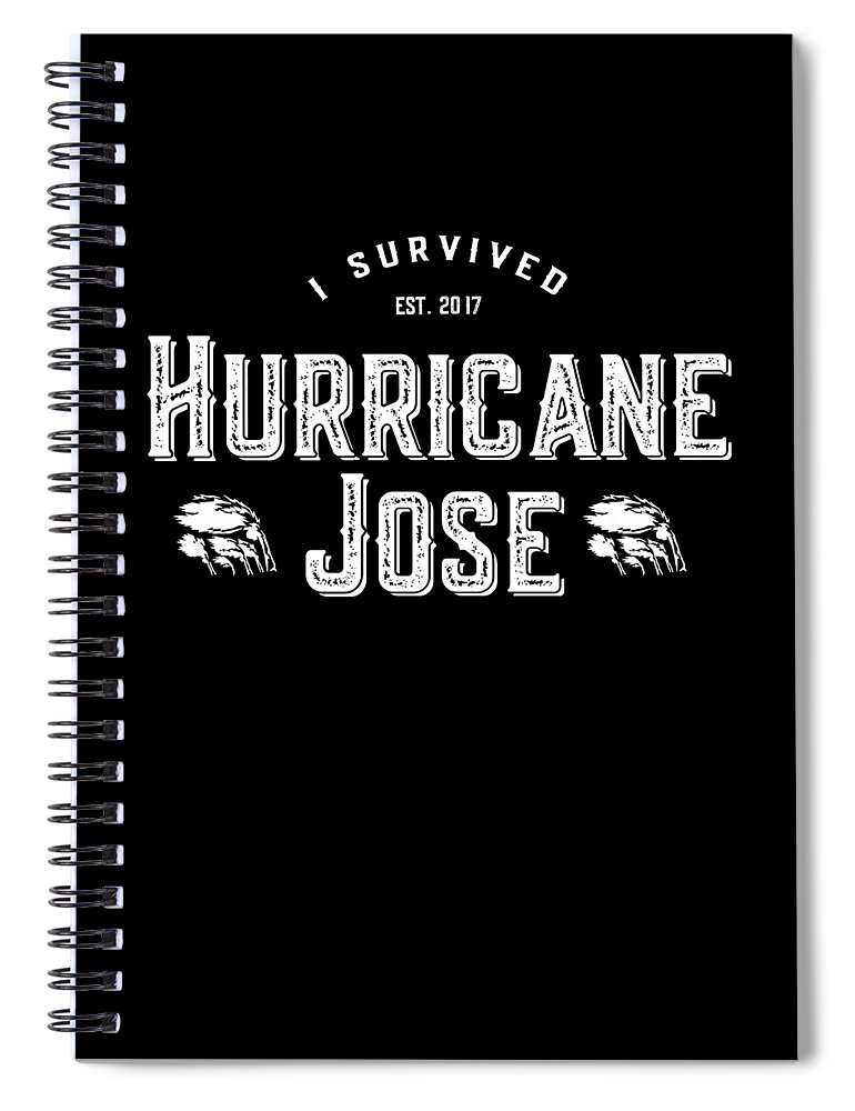 Funny Spiral Notebook featuring the digital art I Survived Hurricane Jose by Flippin Sweet Gear