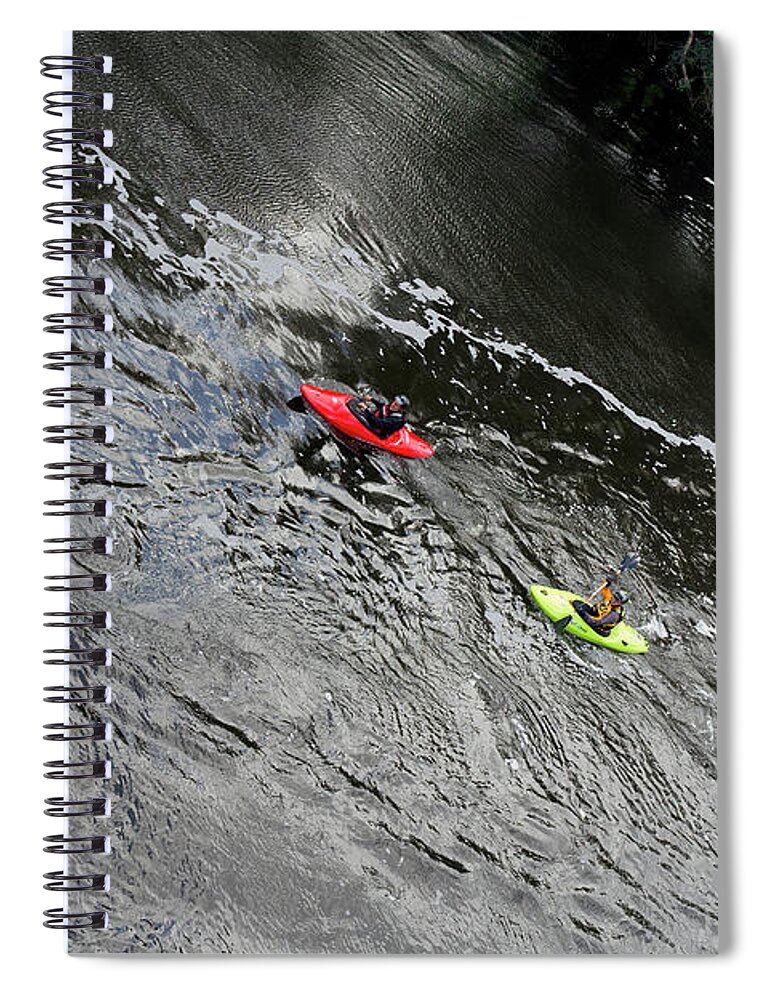Kayaks Spiral Notebook featuring the photograph I Think we'll go this Way by Elaine Teague