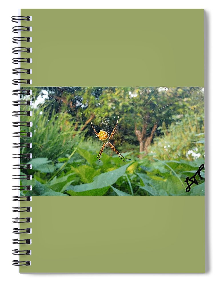 Spider Spiral Notebook featuring the photograph I Web You by Esoteric Gardens KN