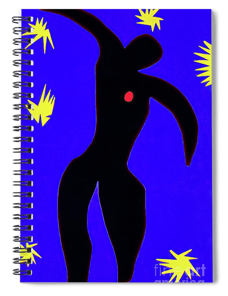 Icarus Spiral Notebook featuring the painting Icarus by Henri Matisse 1944 by Henri Matisse