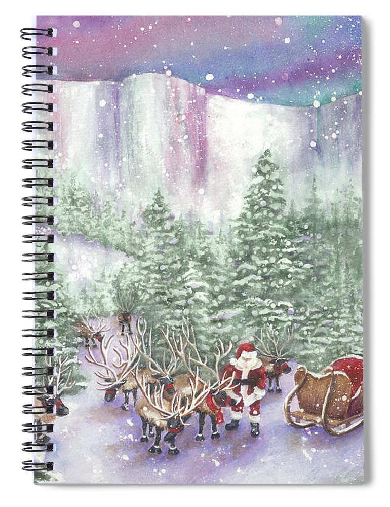North Pole. Santa Claus Spiral Notebook featuring the painting Ice Cliff Concealment by Lori Taylor