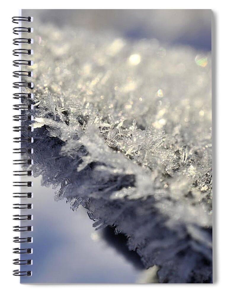 Ice Spiral Notebook featuring the photograph Ice Crystal Abstract by Kae Cheatham