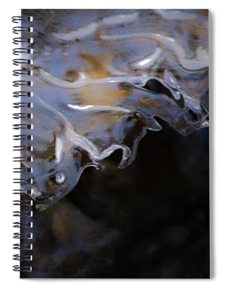 Ice Spiral Notebook featuring the photograph Ice Lace 2 by Linda Bonaccorsi