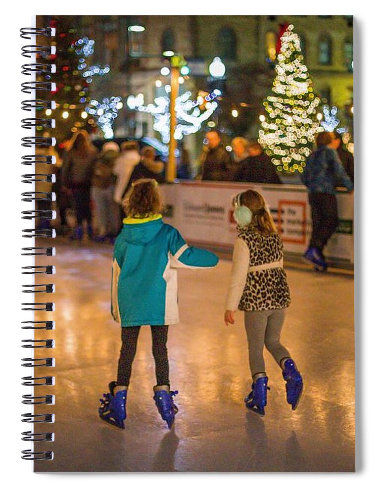 Skating Spiral Notebook featuring the photograph Ice Skating Friends by Kevin Craft
