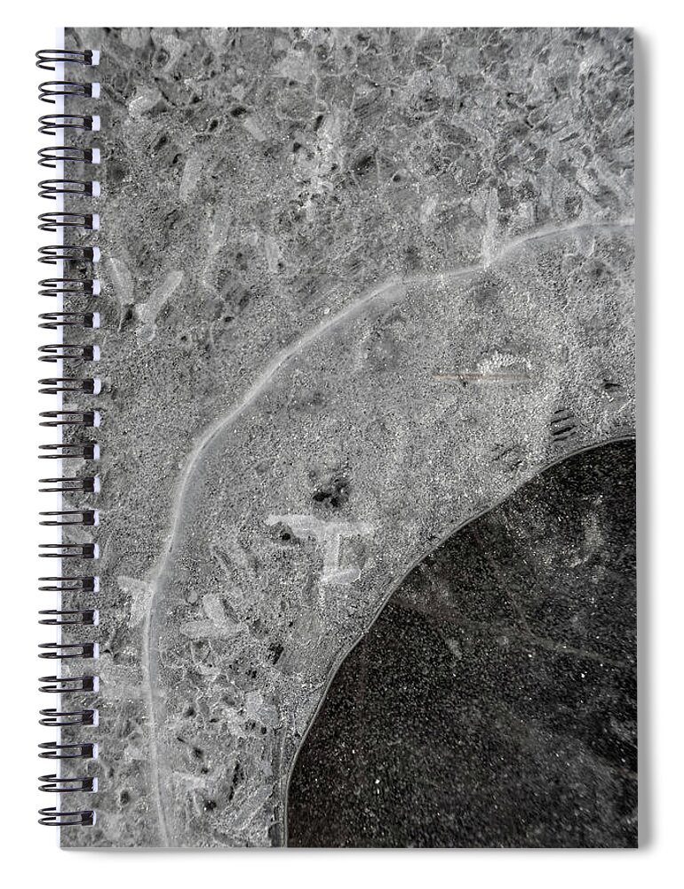 Abstract Spiral Notebook featuring the photograph Ice Texture by Karen Rispin