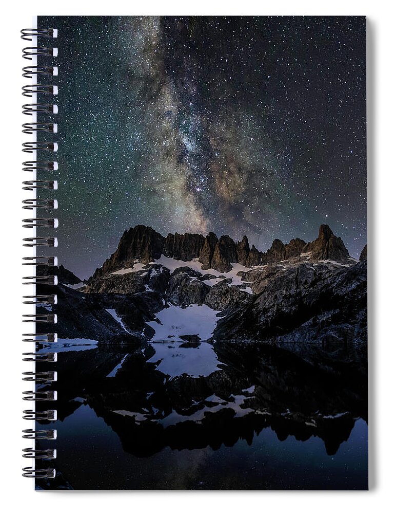 Landscape Spiral Notebook featuring the photograph Iceberg Lake Night Sky by Romeo Victor