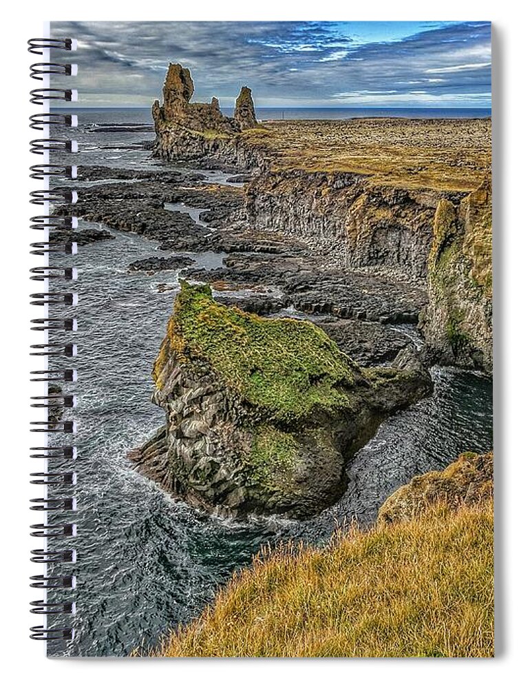Iceland Spiral Notebook featuring the photograph Iceland cliffs by Yvonne Jasinski