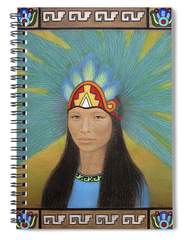 Ichpochtli Spiral Notebook featuring the painting Ichpochtli by Lynet McDonald