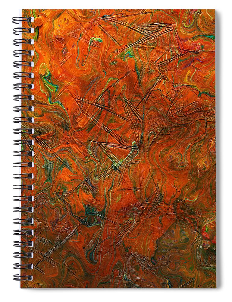 Frozen Spiral Notebook featuring the mixed media Icy Abstract 8 by Sami Tiainen