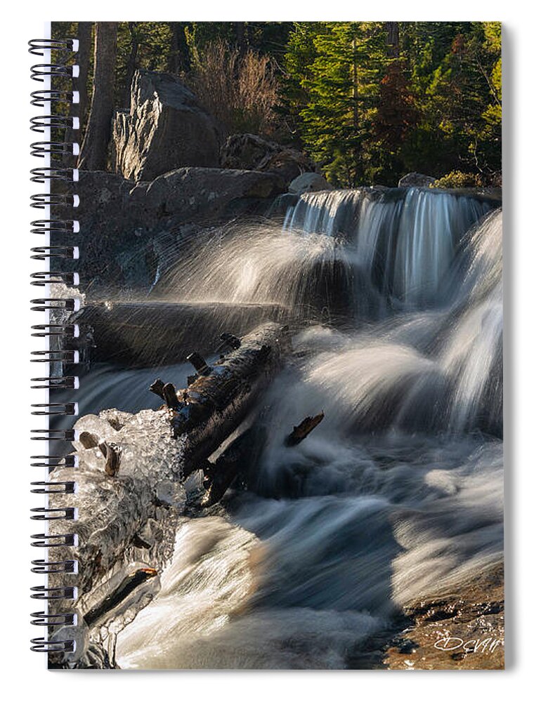 Waterfall Spiral Notebook featuring the photograph Icy falls by Devin Wilson