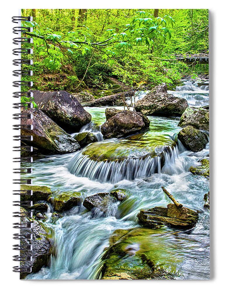 Portrait Orientation Spiral Notebook featuring the photograph Icy River by Lisa Lambert-Shank
