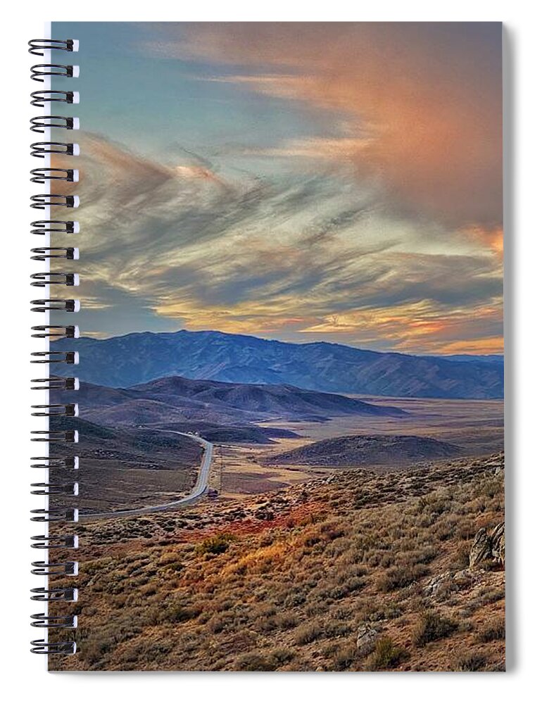 Idaho Spiral Notebook featuring the photograph Idaho Mountain Sunset by Jerry Abbott