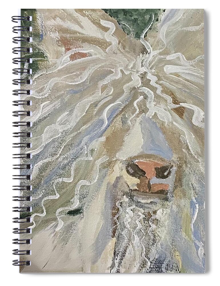 Llama Spiral Notebook featuring the painting Identity Crisis by Kathy Bee