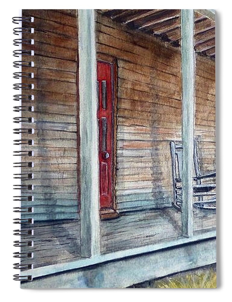 Porch Spiral Notebook featuring the painting If This Old Porch Could Talk by Kelly Mills