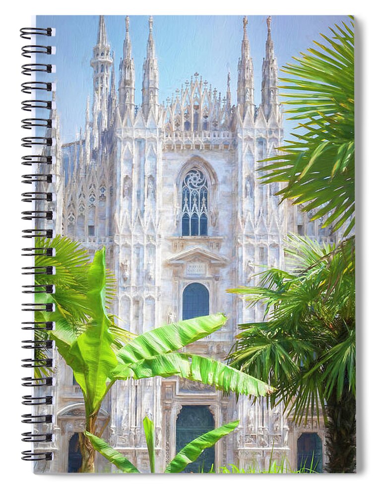 Milan Spiral Notebook featuring the photograph Il Duomo Milan Italy Artistic by Joan Carroll