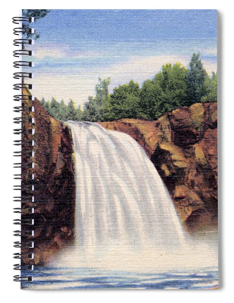 Duluth Spiral Notebook featuring the photograph Ilgen Falls, Baptism River by Zenith City Press