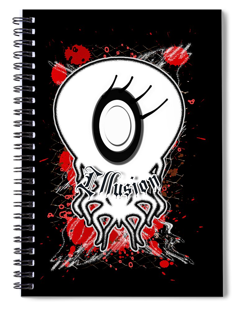 Illusion Spiral Notebook featuring the digital art Illusion a Floater Spy Ghost Impression Ghost Hunt Halloween by Delynn Addams