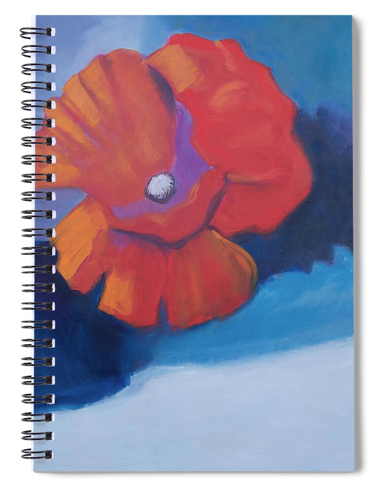 Poppy Spiral Notebook featuring the painting I'm All Smiles by Suzanne Giuriati Cerny