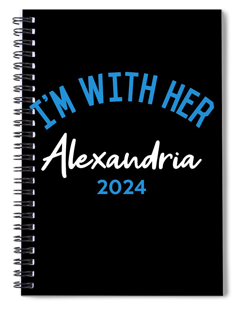 Cool Spiral Notebook featuring the digital art Im With Her Alexandria Ocasio-Cortez 2024 by Flippin Sweet Gear