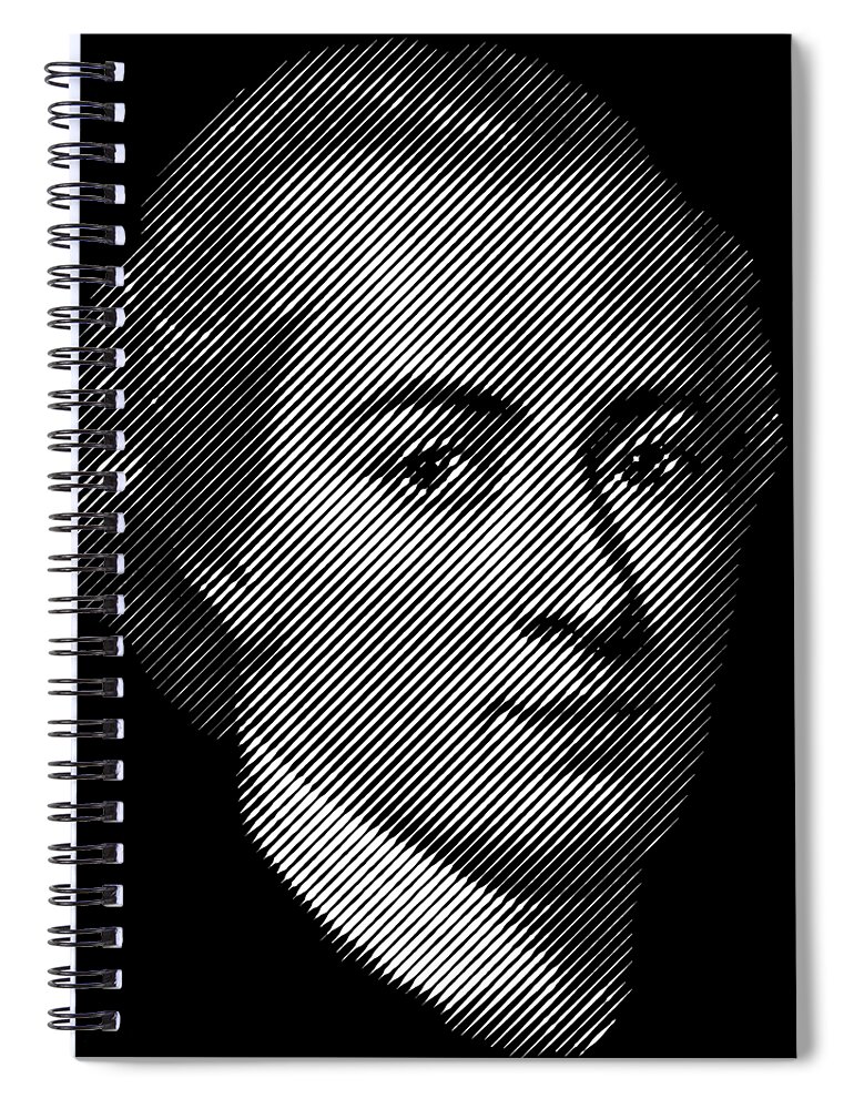 Kant Spiral Notebook featuring the digital art Immanuel Kant by Cu Biz