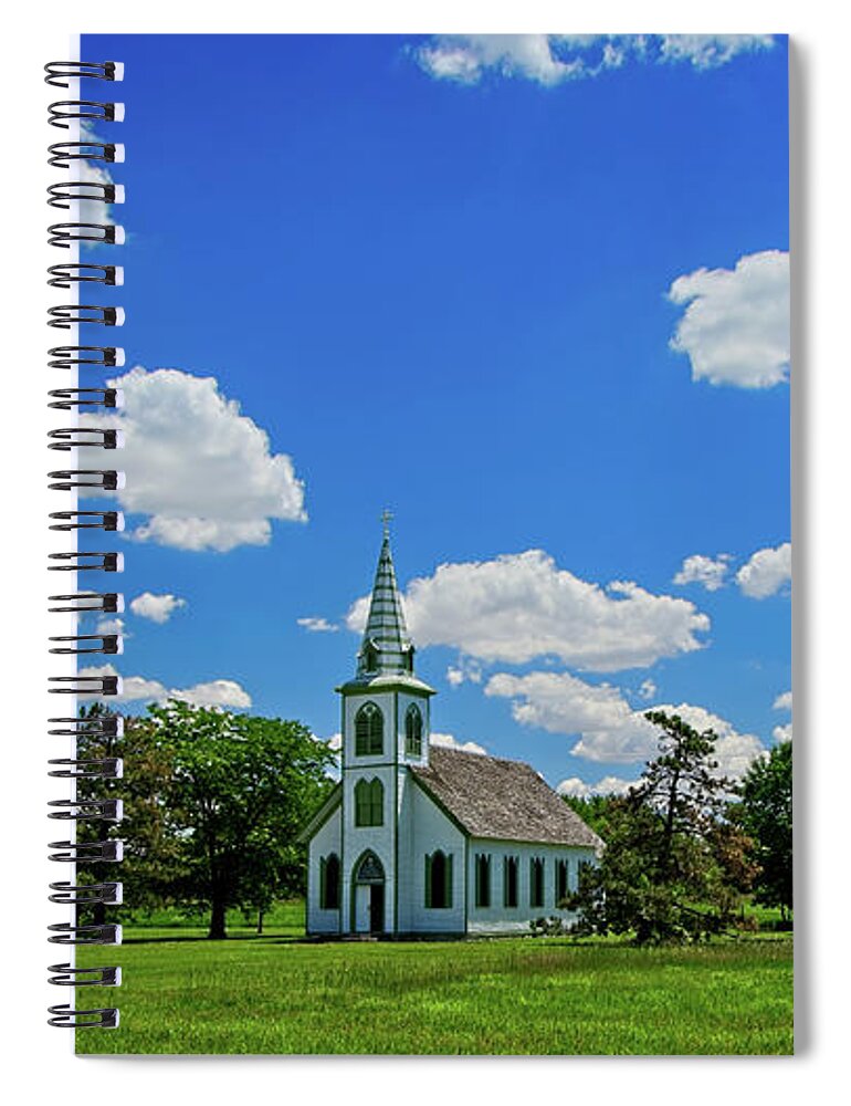 Stuhr Museum Spiral Notebook featuring the photograph Immanuel Lutheran Church by Jeff White