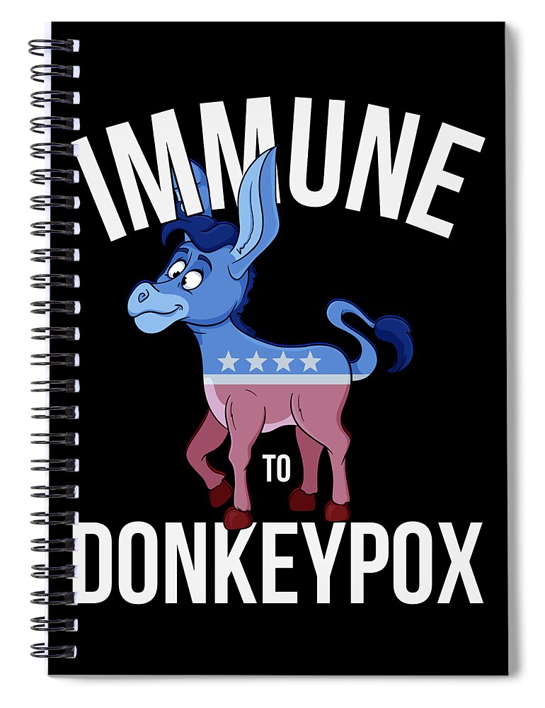 Funny Spiral Notebook featuring the digital art Immune to Donkey Pox by Flippin Sweet Gear