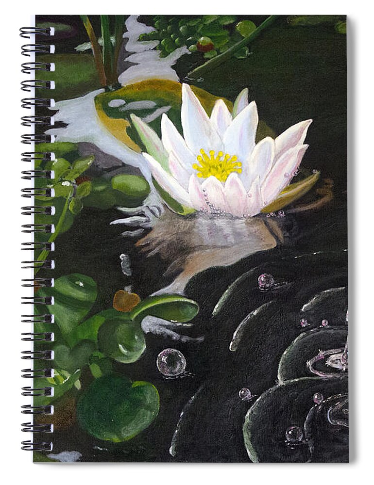 Water Lily Spiral Notebook featuring the painting Impact by Mike Kling